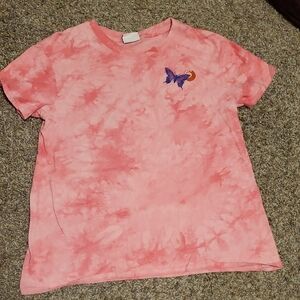 Empyre Pink Tie-Dye T-Shirt with Butterfly Graphic